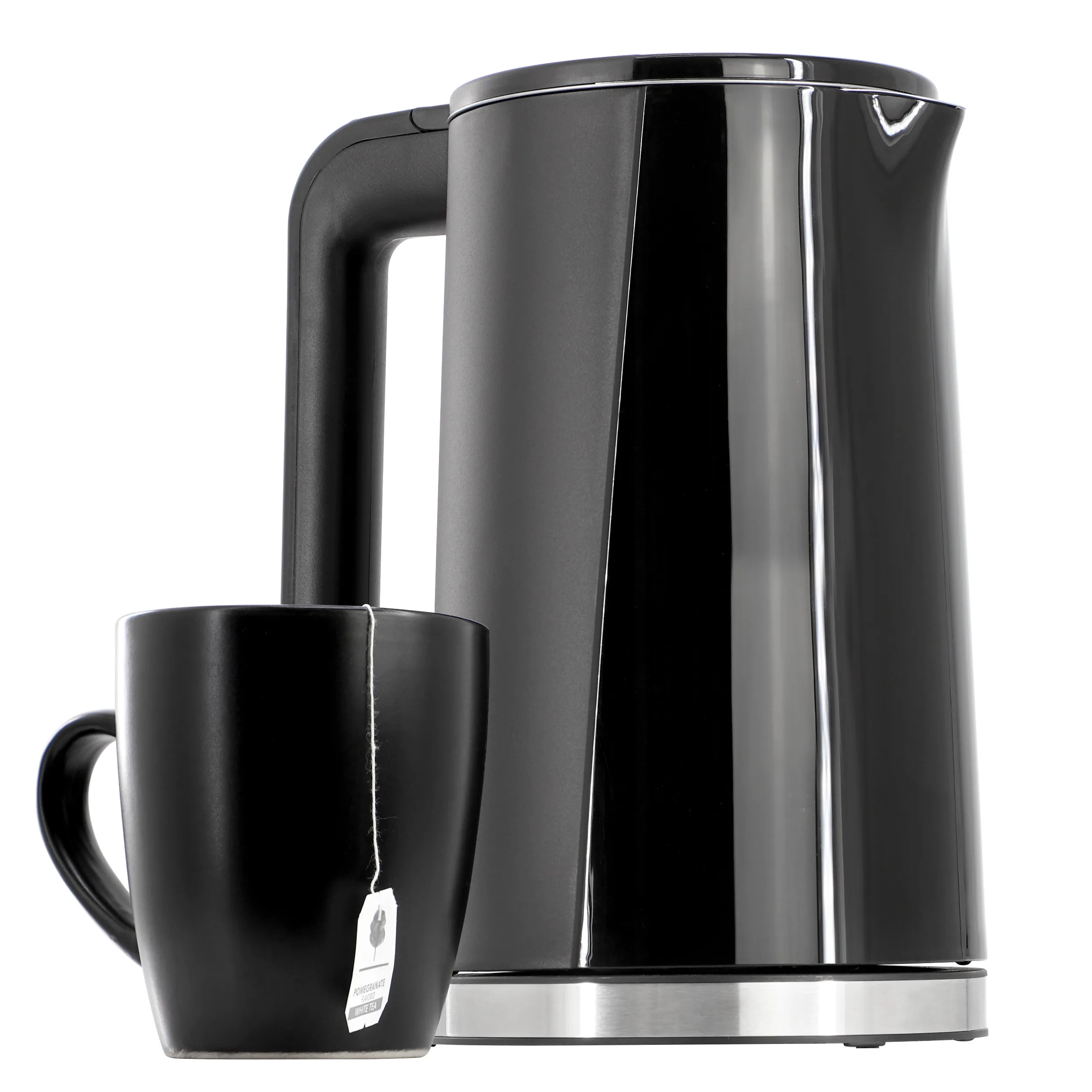 MegaChef MG-LT8718B — MegaChef 1.8 Quart Stainless Steel Electric Tea Kettle in Black