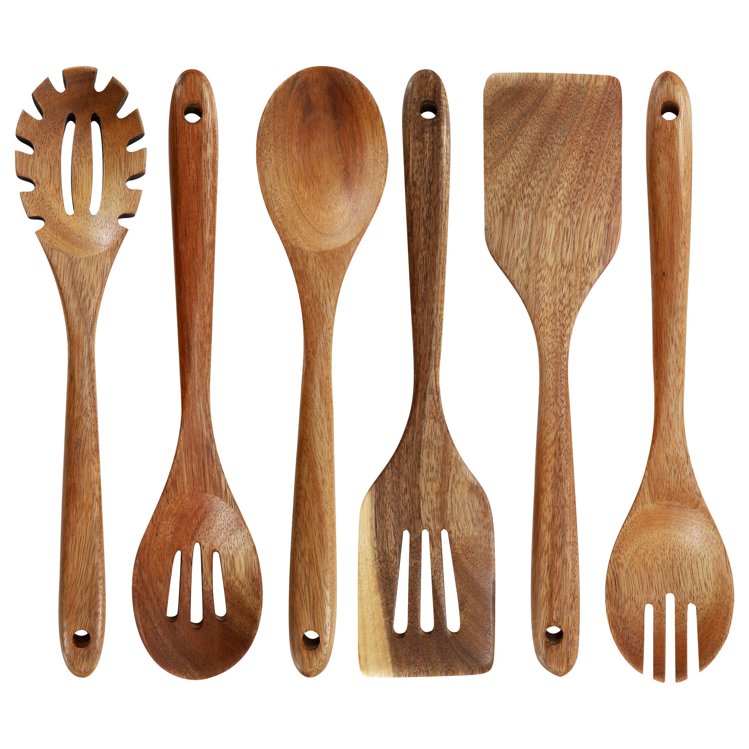 MegaChef MC-A107 — MegaChef 6 Piece Acacia Wood Kitchen Utensil Set
