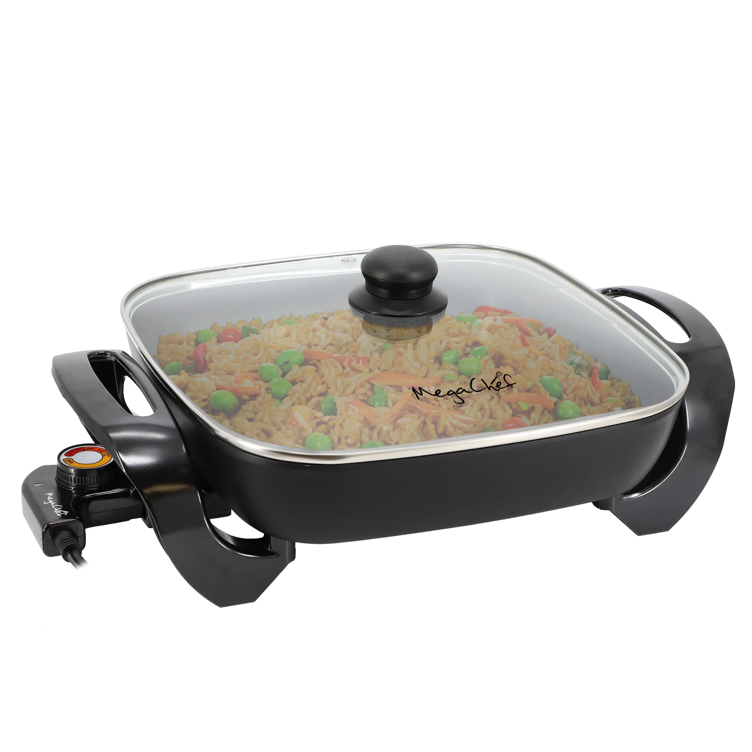 MegaChef MCS-3030B — MegaChef 11.81 Inch Electric Skillet with Non-Stick Coating in Black