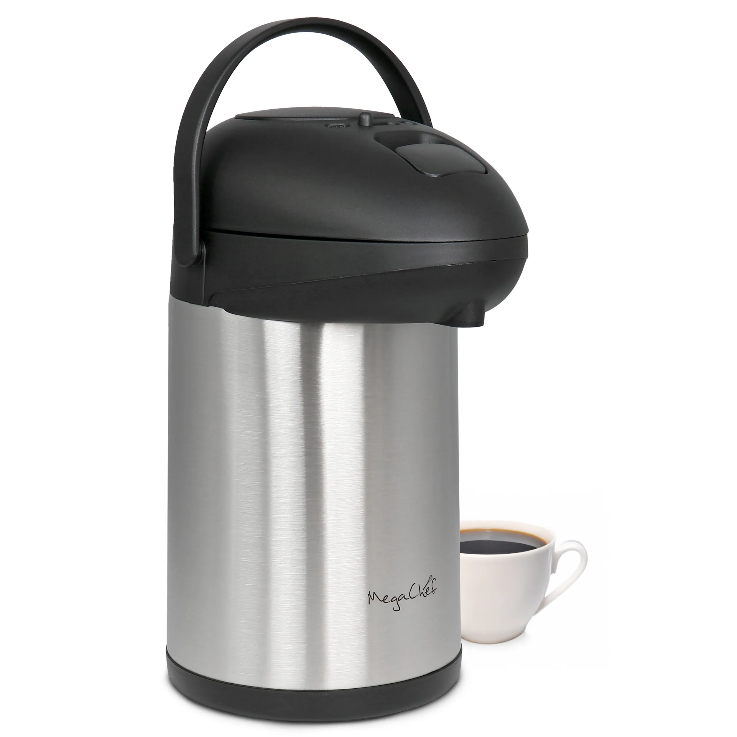 MegaChef MG-ASUH030 — MegaChef 3.17 Quart Stainless Steel Vacuum Body Pump Cap Air Pot