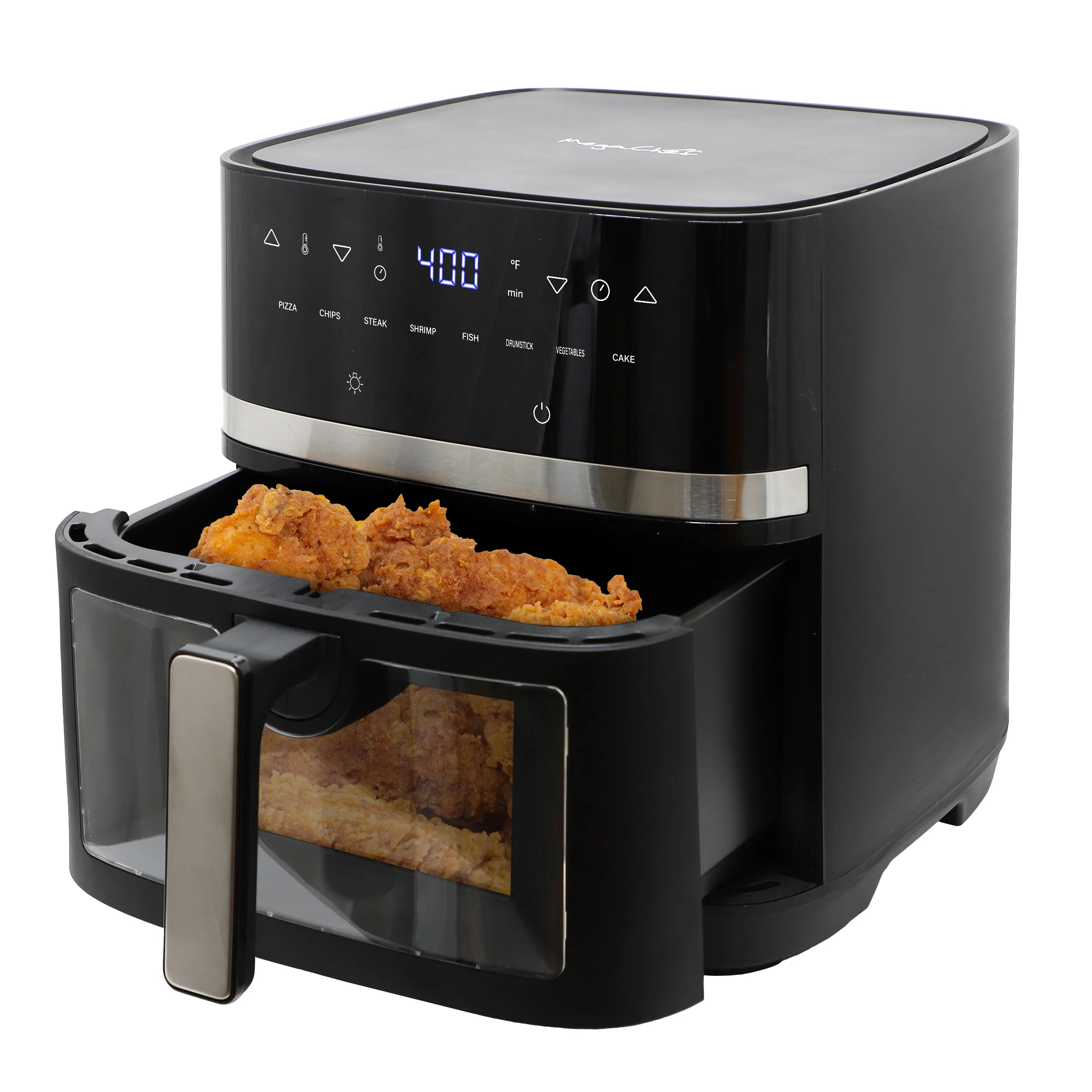 MegaChef MCAI-8000 — MegaChef 8.5 Quart Digital Electric Air Fryer with Transparent Window in Black
