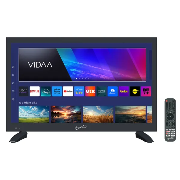Supersonic SC-1926SDVD — 19IN LED SMART HDTV WITH DVD PLAYER, ATSC & NTSC SYSTEM, 3X HDMI, 1080P, WI-FI,
