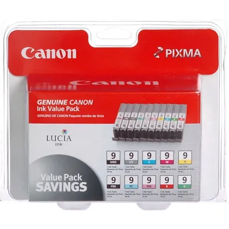 CANON 1033B002 — Canon (PGI-9) Black/Color 10-Ink Combo Pack (Includes 1 Each of OEM# 1033B002 1034B002 1035B002 1036B002 1037B002 1038B002 1039B002 1040B002 1041B002 1042B002)