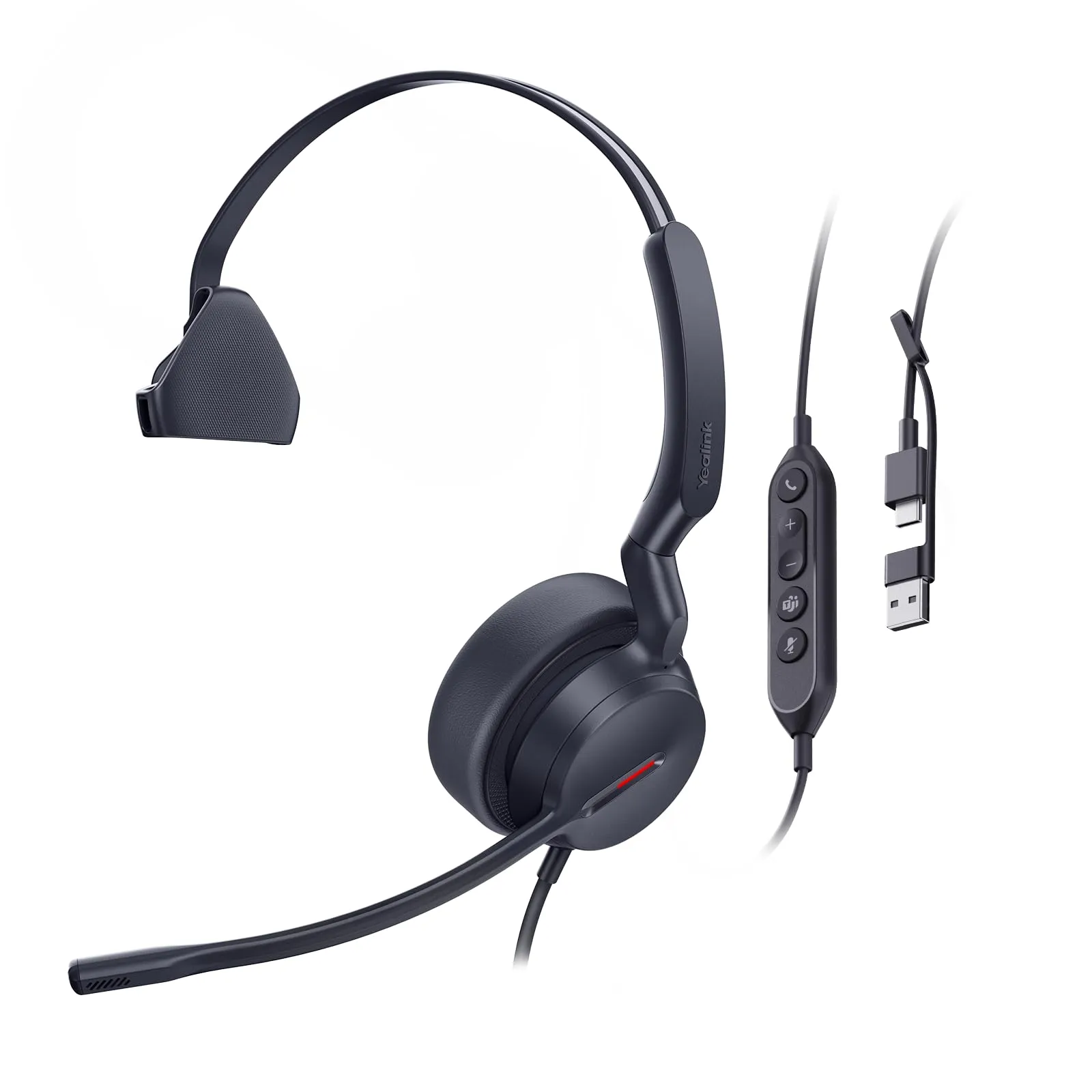 Yealink 1308188 — Yealink UH44 Mono Teams USB-C Wired Headset - Retail