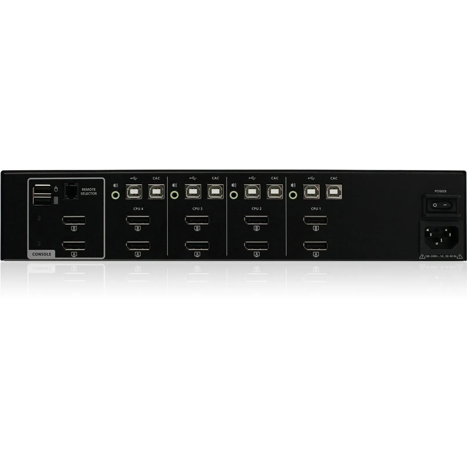 IOGear GCS1424TAA4C-UN — IOGear 4-Port Dual View Secure KVM Switch with DisplayPort/HDMI/Audio and CAC Support