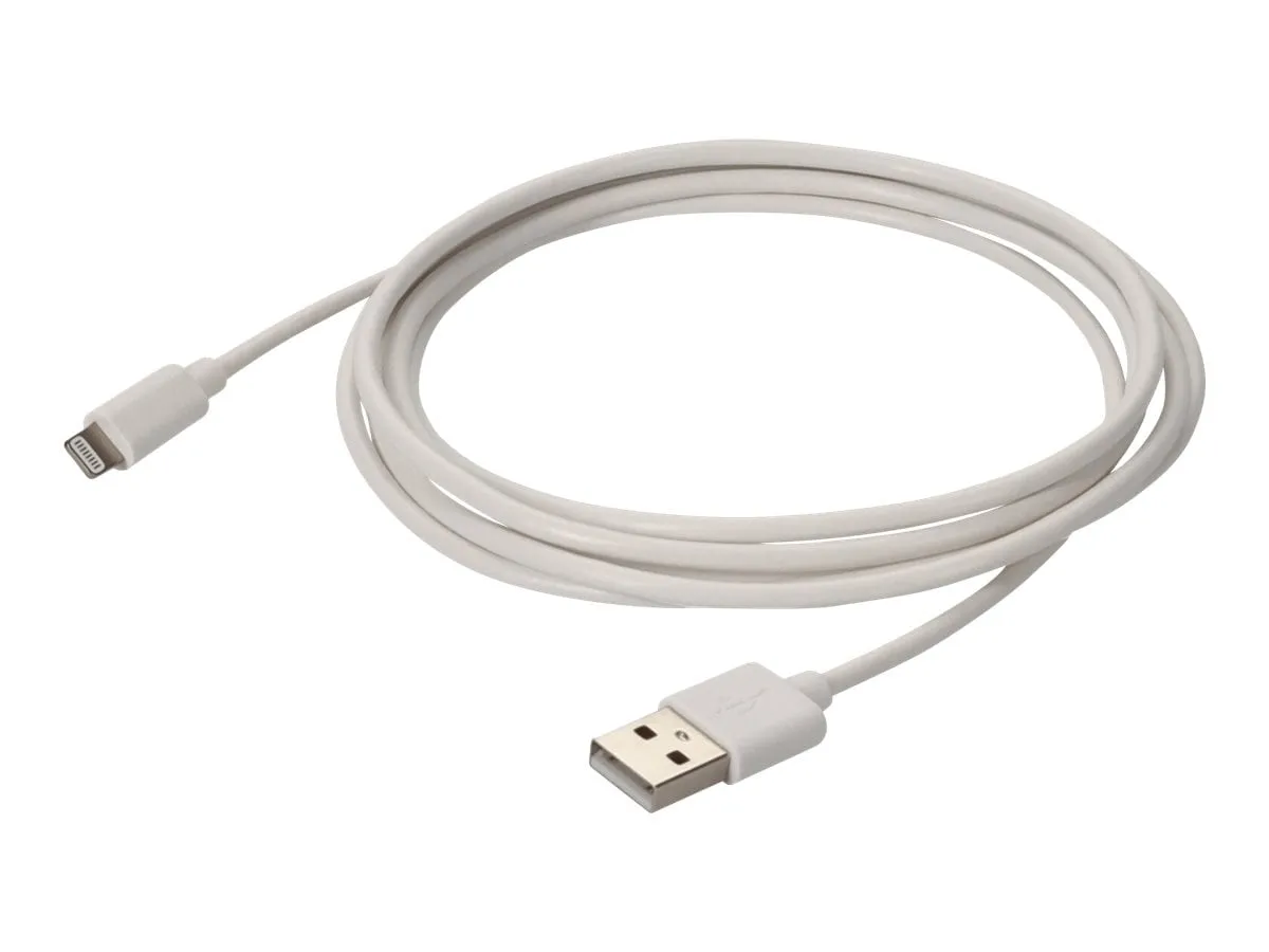 ADDON USB2LGT6INW — ADDON 6IN USB 2.0 (A) MALE TO LIGHTNING MALE WHITE CABLE