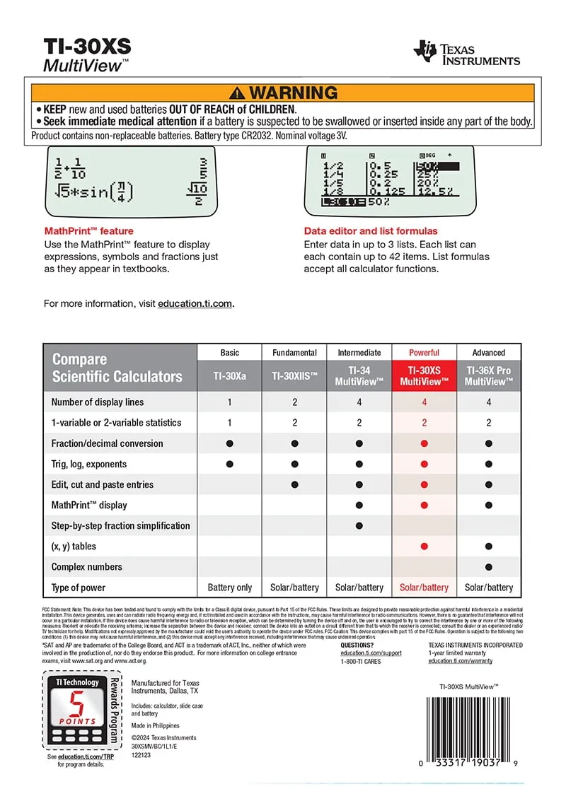Texas Instruments-TI-30XSMV