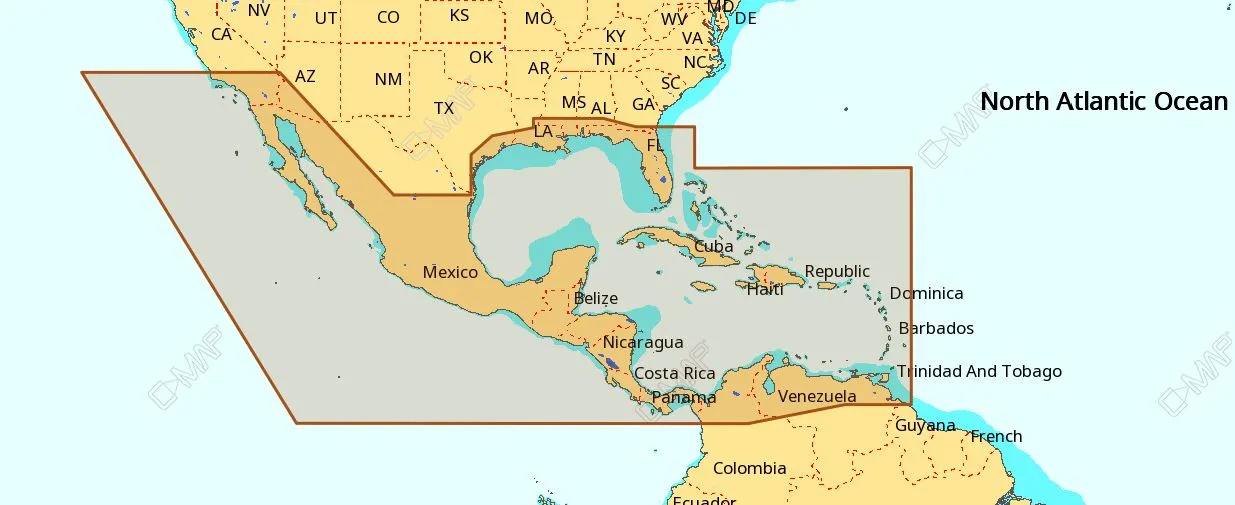 Lowrance M-NA-M027-MS — C-MAP NA-M027 Max Wide microSD Central America and Caribbean