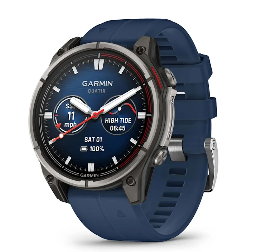 Garmin 010-02904-50 — Garmin Quatix 8 Smartwatch - Titanium/Blue