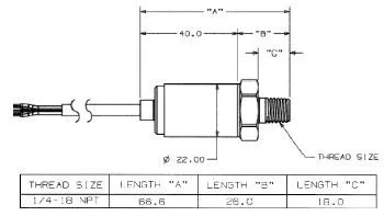Maretron PT-0-500PSI-01 — Maretron 0-500 PSI Transducer