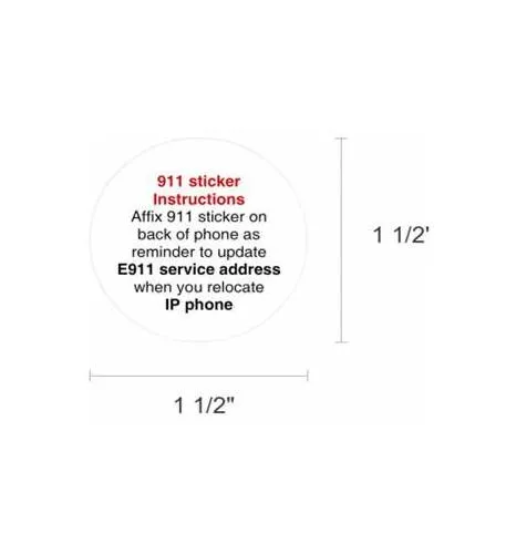 Collateral E911-STICKER — E911 Sticker for IP phones