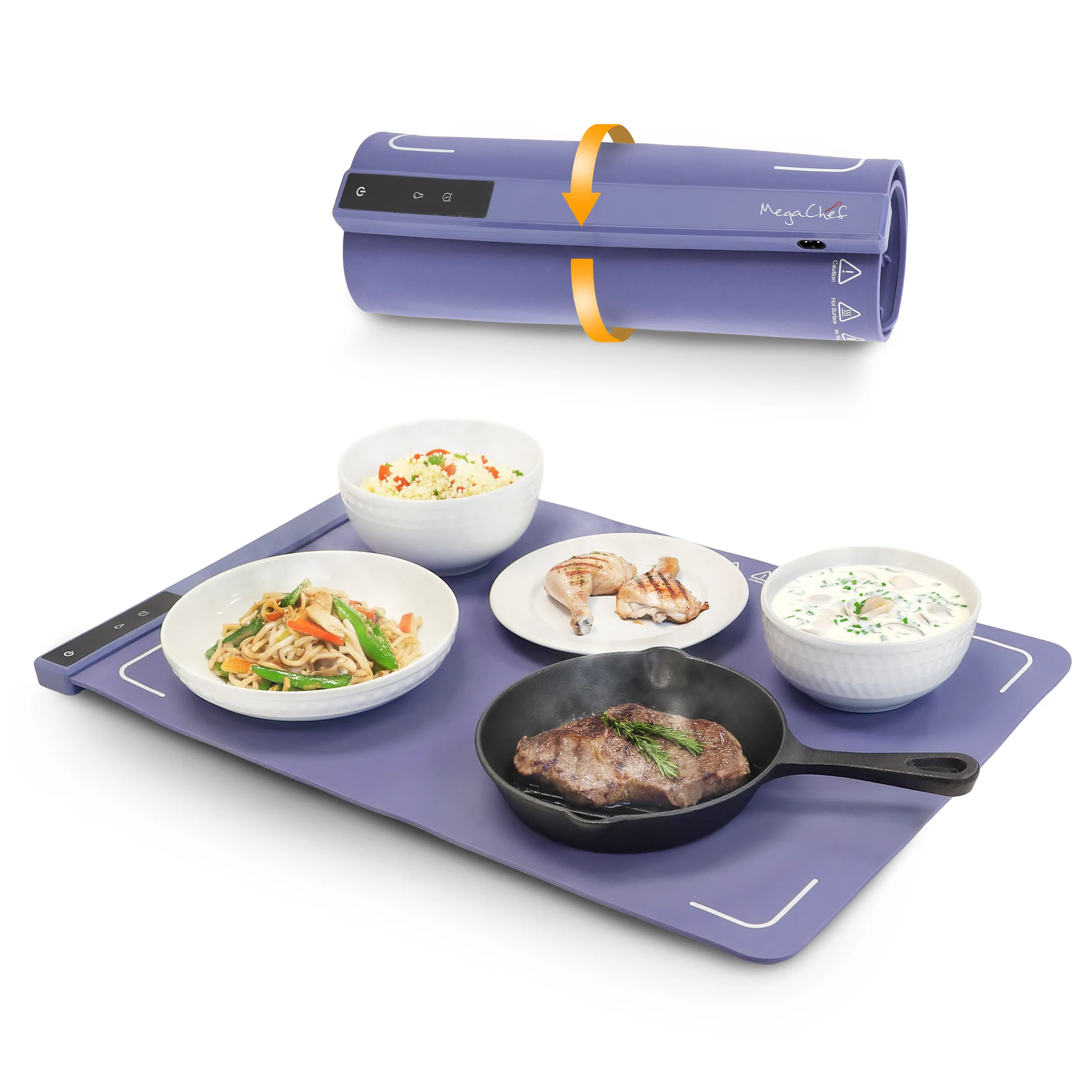 MegaChef MC-BS02A — MegaChef 23x15.75 Inch Silicone Warming Mat with Variable Temperature Settings & Digital Display