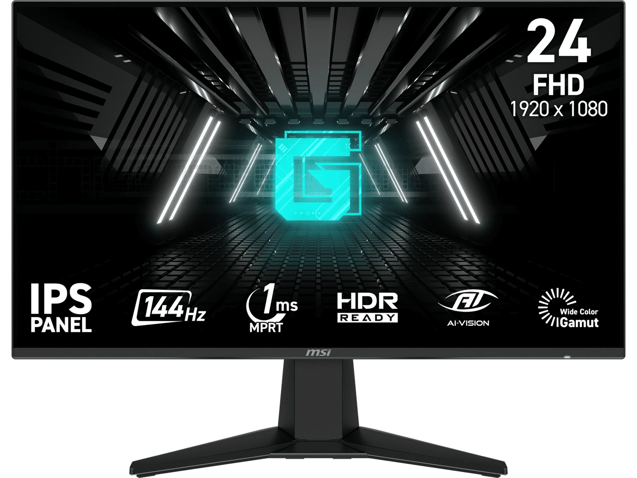 MSI G242L E14 — G242L E14 FLAT GAMING MONITOR - METALLIC BLACK 24IN IPS 1920X1080 FHD FREESYNC H