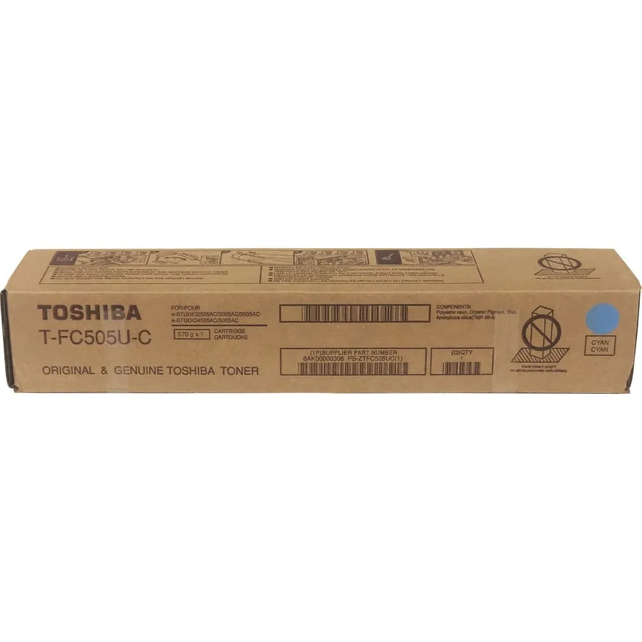 TOSHIBA TFC505UC — TOSHIBA TFC505UC CYAN TONER CARTRIDGE FOR USE IN ESTUDIO 2505AC 3005AC 3505AC 45