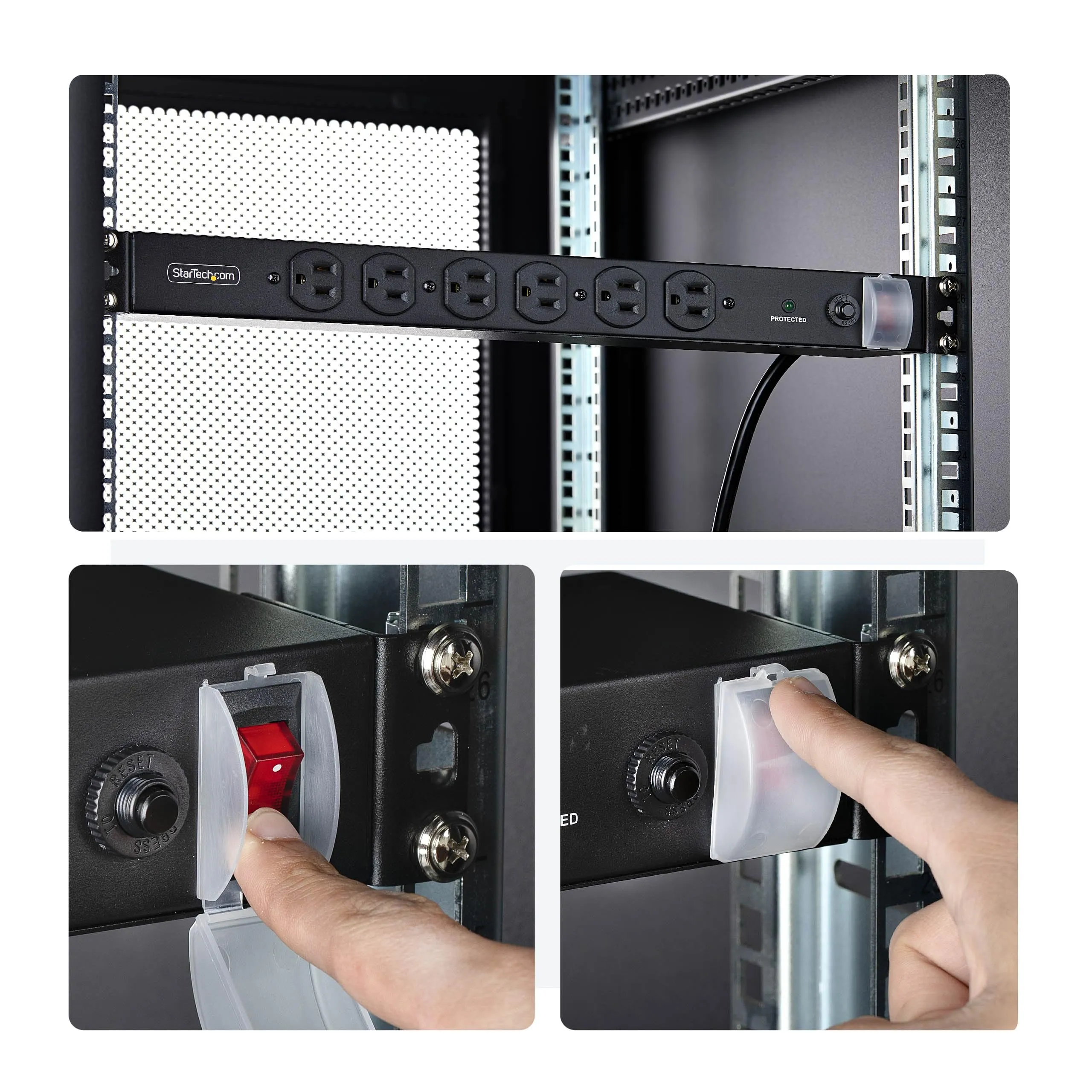 STARTECH 1415B8H-RACK-PDU-SP — 14-OUTLET RACKMOUNT PDU, 1U SERVER POWER STRIP WITH 6X FRONT AND 8X REAR PORTS,