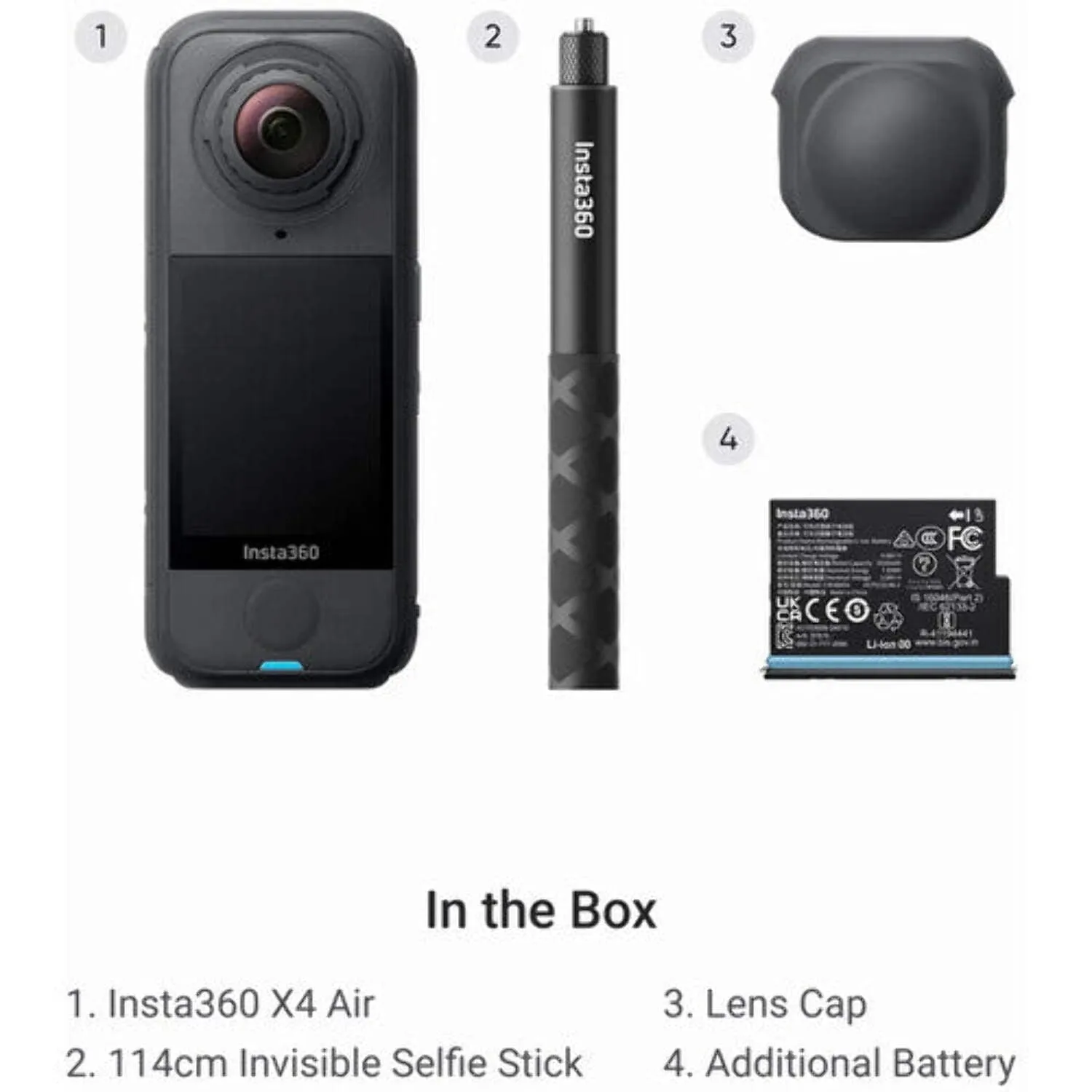 Insta360 CINSAAFA-SE03 — Insta360 X4 Air Starter Bundle (Black)