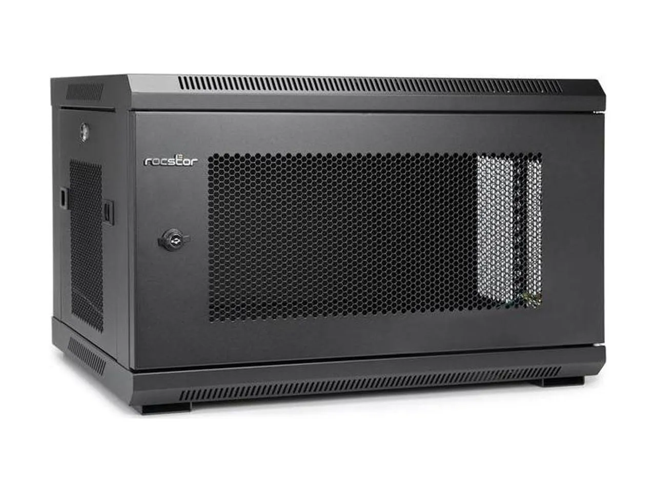 ROCSTOR Y10E004-B1 — SOLIDRACK 6U Vented Wall Mount Rack Enclosure - Black