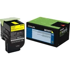 Lexmark LEX 80C1HY0 — Lexmark Unison 801HY High Yield Laser Toner Cartridge - Yellow - 1 Each - 3000 Pages Yellow