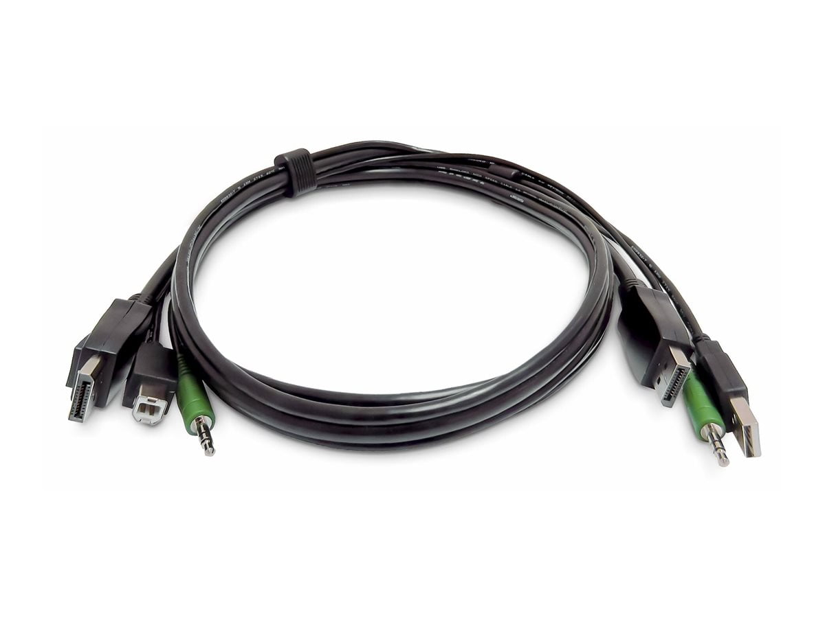 STARTECH SK2DPMMKVM10-TAA — 10FT (3M) DUAL-DISPLAYPORT KVM CABLE, USB 2.0, 3.5MM AUDIO, UNIVERSALLY COMPATIB