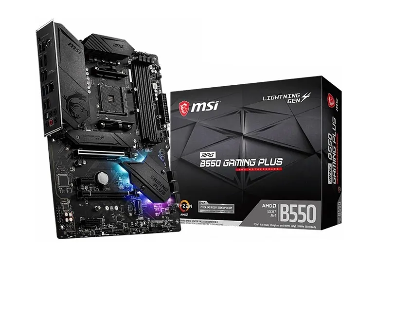 MSI B550GPLUS — MPG B550 GAMING PLUS,AMD B550,BLACK/MATT,ATX,AM4,SUPPORTS 3RD GEN AMD RYZEN/ 3ND