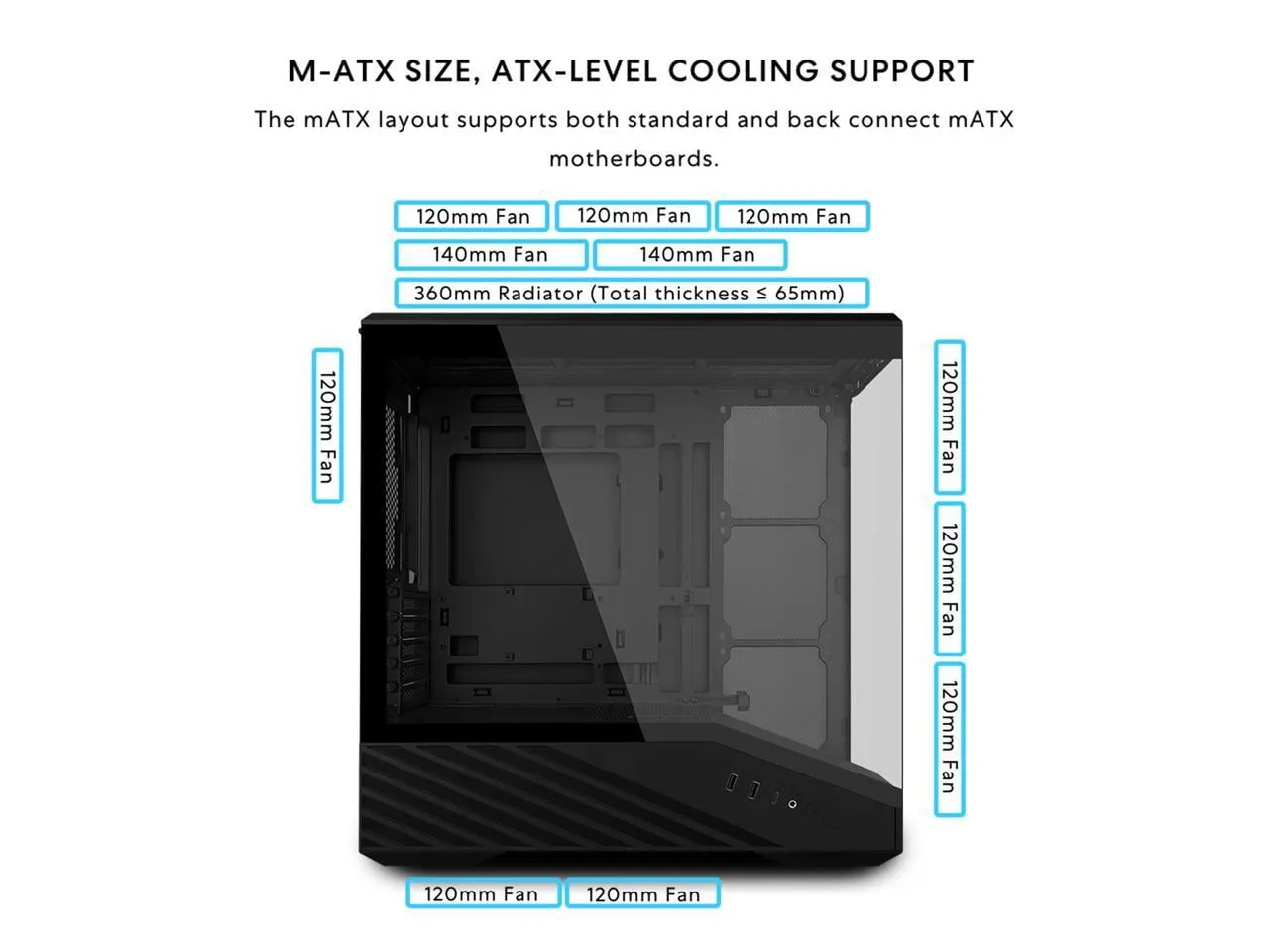 LIANLI V100RMIX — Lian-Li CS V100R Mini Case with ARGB Fans