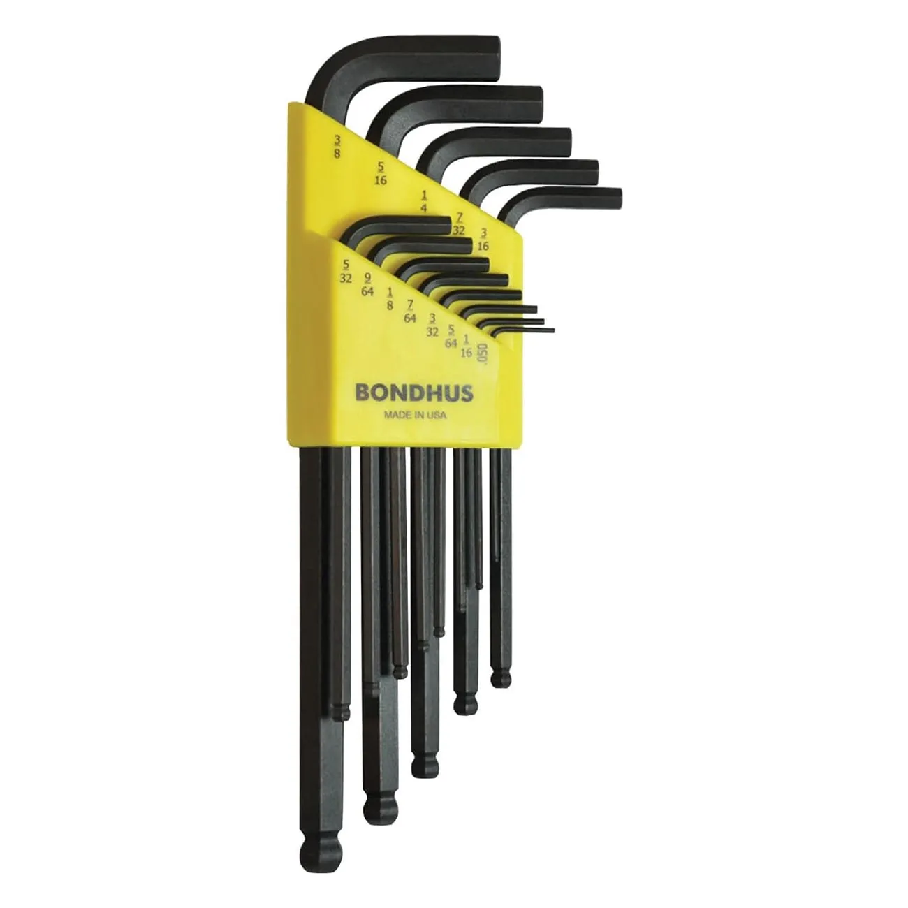 BONDHUS CORP 10937 — Bondhus Balldriver SAE Ball End HEX Long L-Key Wrenches .050" to 3/8" (13 Piece)