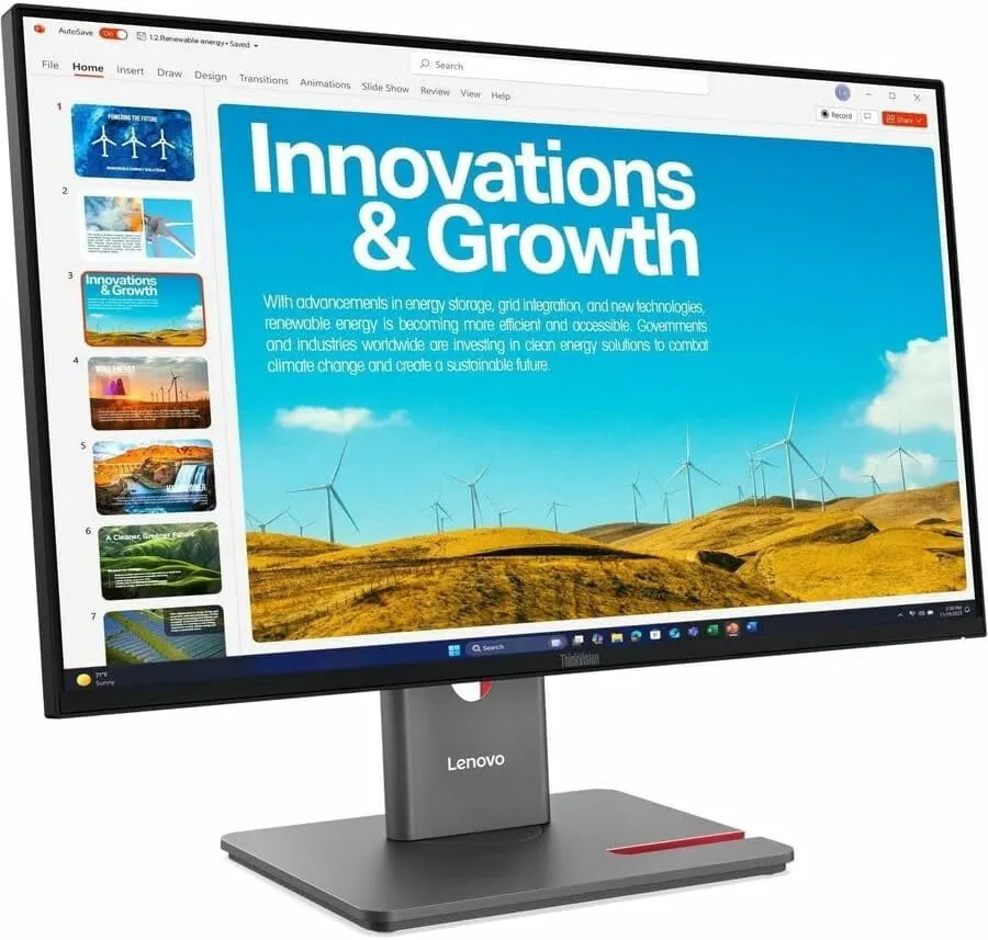 LENOVO 64B1GAR1UZ — THINKVISION P24QD-40 MONITOR - FLAT - 2560 X 1440 - 23.8INCH - 6MS RESPONSE TIME