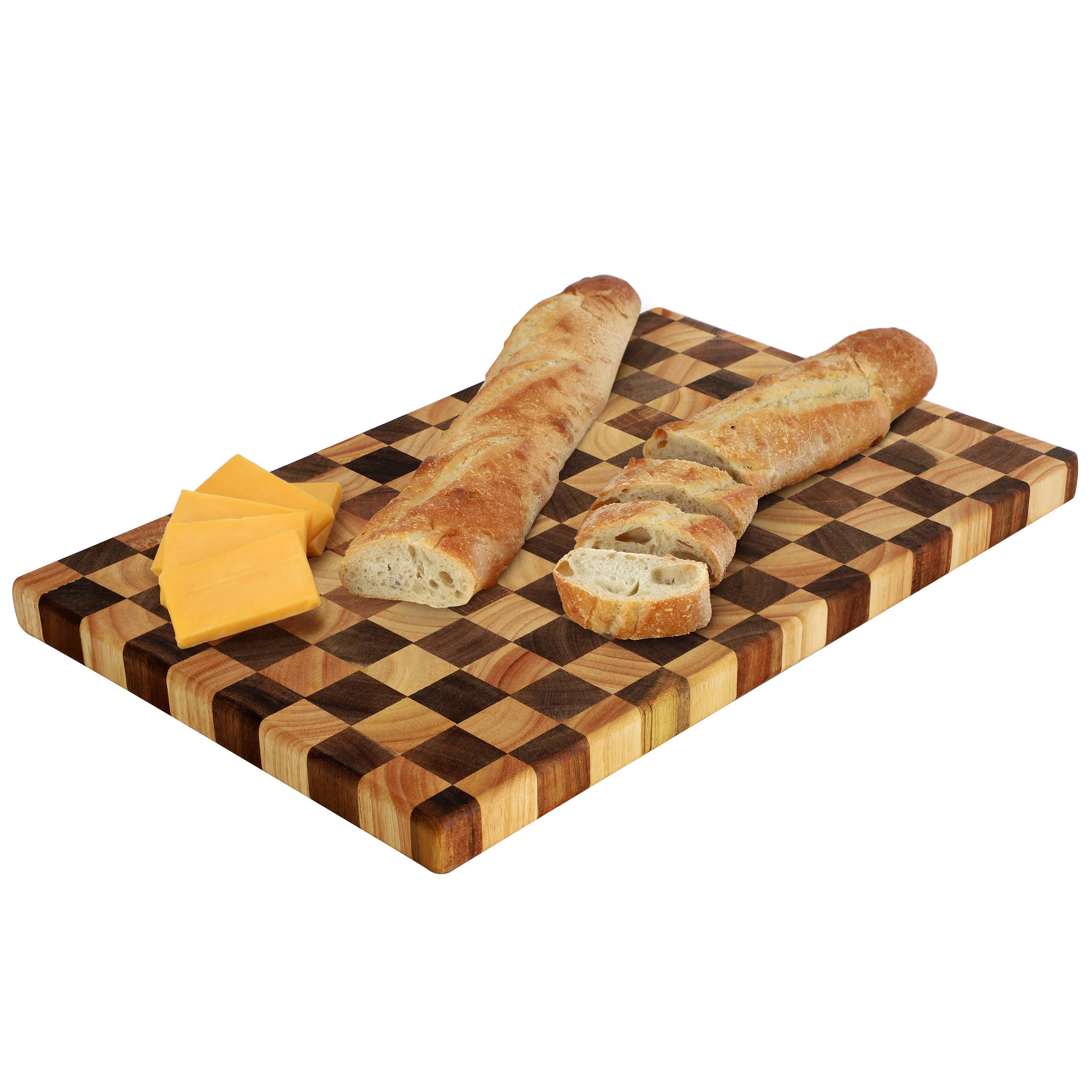 MegaChef MC-A149 — MegaChef 16.5 x 10.5 Inch Acacia Wood and Rubber Wood Checkered Cutting Board
