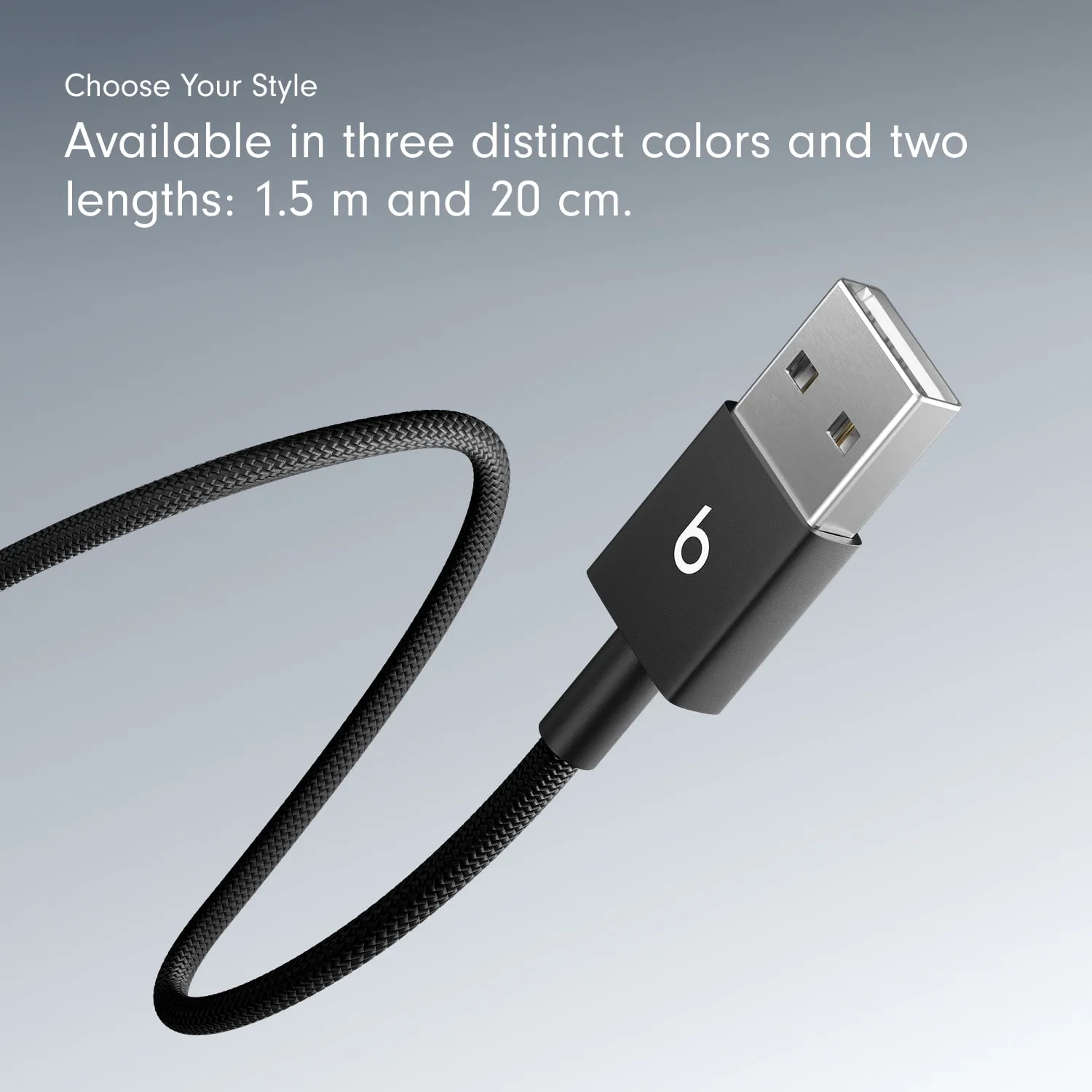 Apple MDGH4LL/A — BEATS USB-A TO USB-C WOVEN CABLES (1.5 M) - BOLT BLACK (2-PACK)