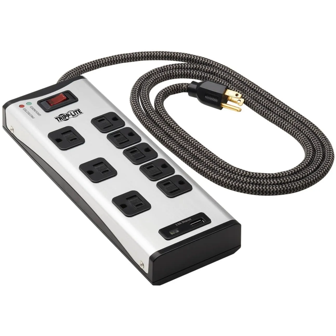 Eaton Tripplite TLM88USBC — EATON TRIPP LITE SERIES 8-OUTLET SURGE PROTECTOR WITH 1 USB-A AND 1 USB-C (3.9A