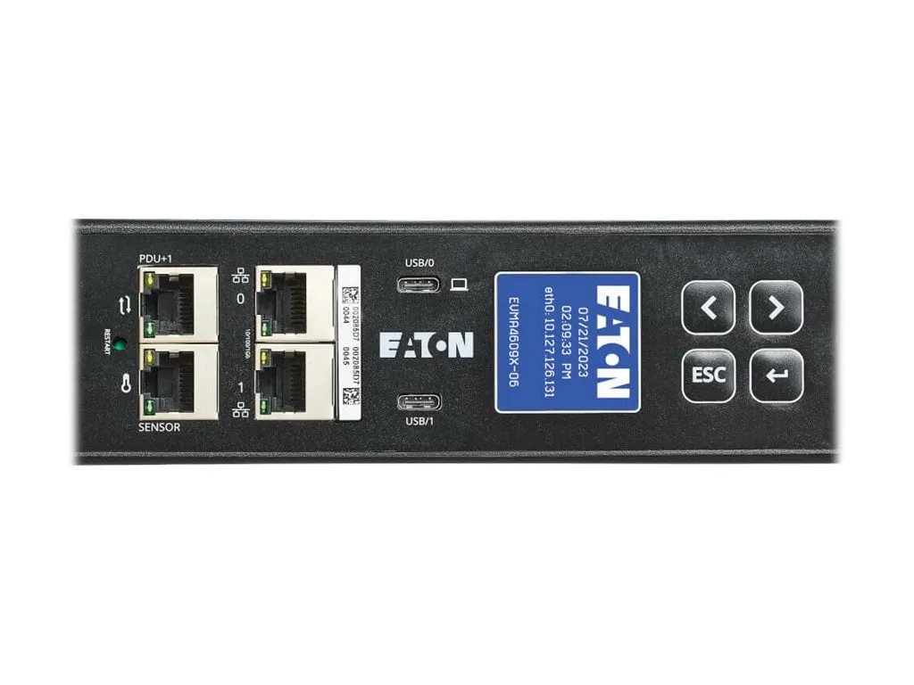 Eaton Tripplite EVMA4609X-06 — EATON 3-PHASE MANAGED RACK PDU G4, 208V, 42 OUTLETS, 48A, 17.3KW, 460P9W INPUT,