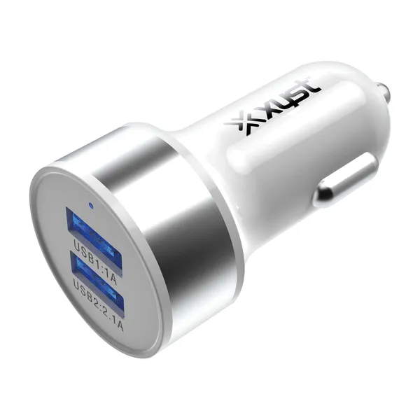 XYST(TM) XYS-CC524D — 2.4AMP USB CR CHRGR WHT