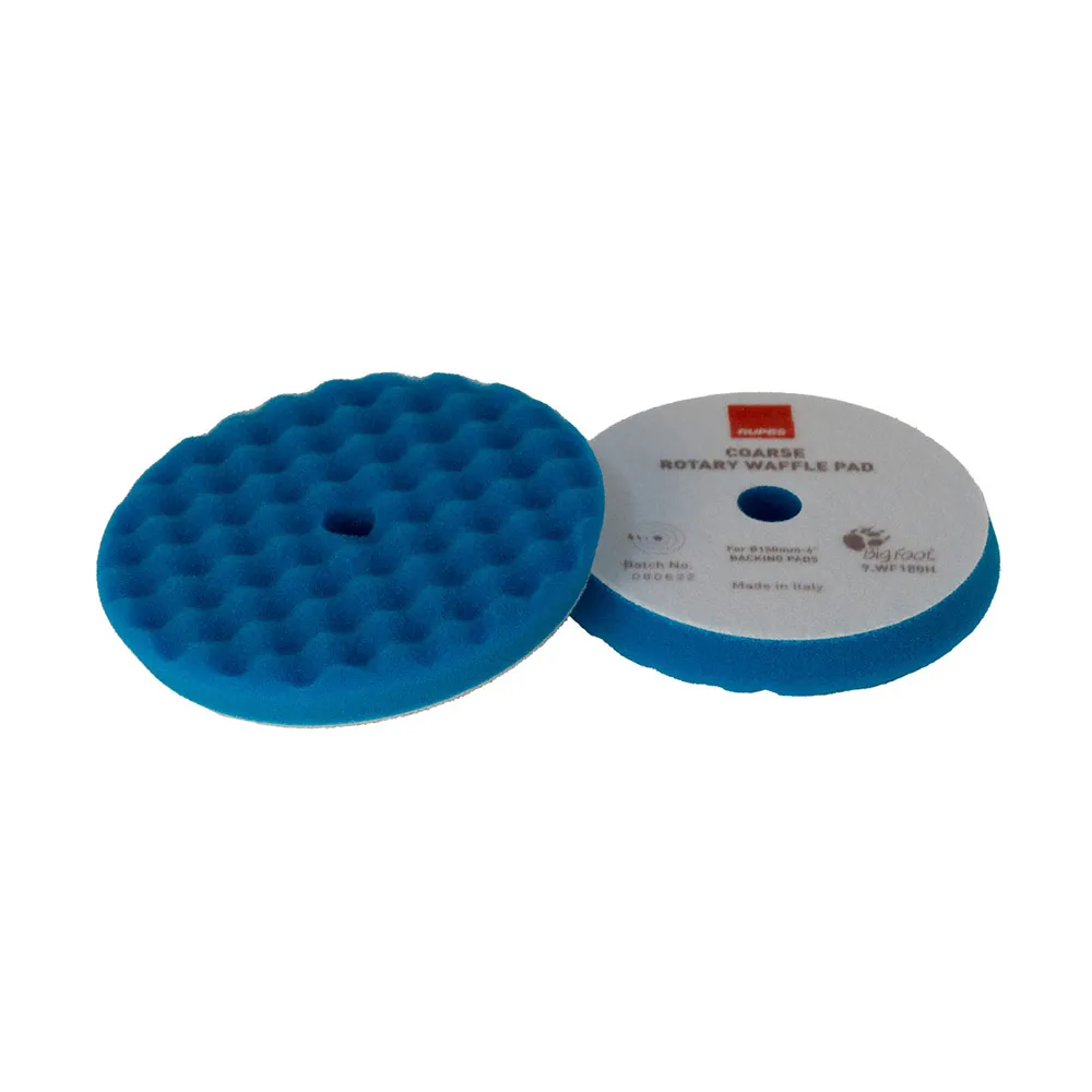RUPES 9.WF180H — RUPES Velcro Waffle Coarse Polishing Foam Pad f/Rotary Polishers 180mm - Blue