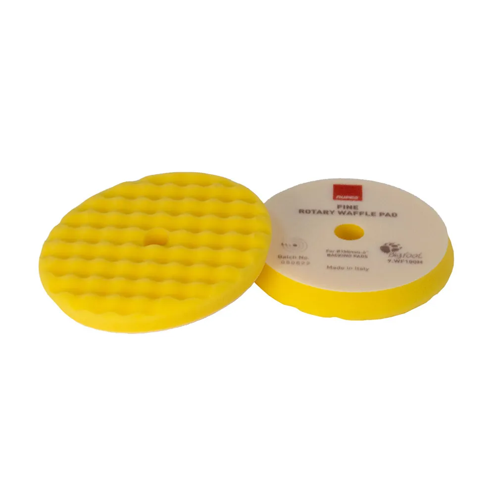 RUPES 9.WF180M — RUPES Velcro Waffle Fine Polishing Pad f/Rotary Polishers 180mm - Yellow