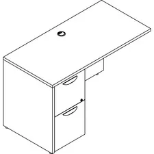 Lorell LLR PR2448LGE — Lorell Prominence 2.0 Gray Elm Laminate Desk Unit - 48 x 24 x 29 , 1 Top, 0.1 Edge - 2 x File Drawer(s) - Band Edge - Material: Particleboard - Finish: Gray Elm, Thermofused Melamine (TFM), Laminate