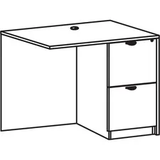 Lorell LLR PR2442RGE — Lorell Prominence 2.0 Gray Elm Laminate Desk Unit - 42 x 24 x 29 , 1 Top, 0.1 Edge - 2 x File Drawer(s) - Band Edge - Material: Particleboard - Finish: Gray Elm, Thermofused Melamine (TFM), Laminate