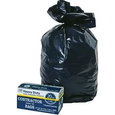 AEP Industries WBI 0186470 — Webster Heavy Duty Contractor Bags - 32 Width x 50 Length x 3 mil (76 Micron) Thickness - Black - 20/Carton - Waste Disposal