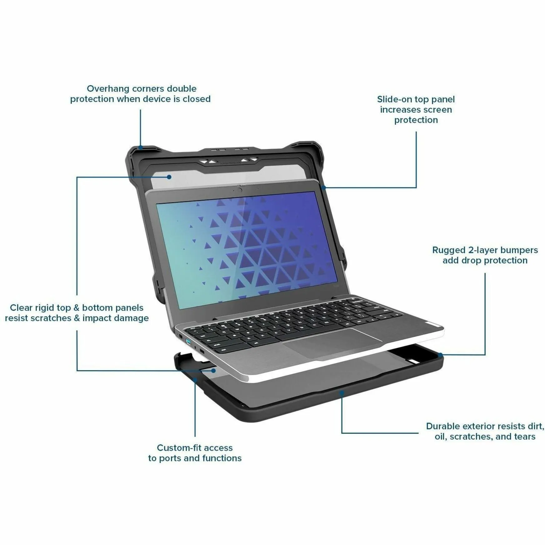 Bamboo Origins MAXIN LN-ESF-300E-G3-CCL — EXTREME SHELL-F SLIDE CASE FOR LENOVO 300E/500E G3 CHROMEBOOK/WINDOWS 11 (CUSTOM