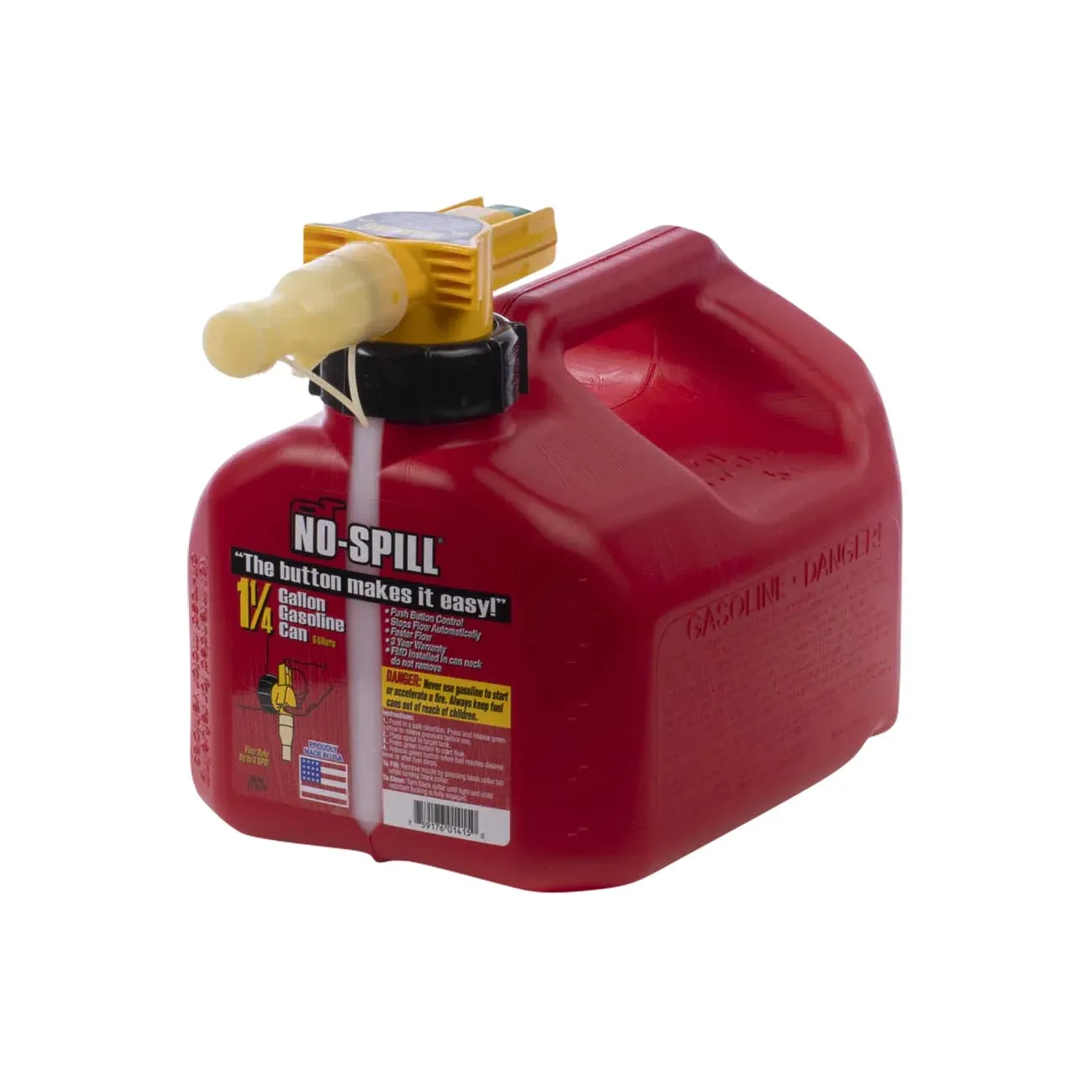 NOSPILL 1415 — No-Spill 1.25-Gallon Gas Can Red with ViewStripe Stripe