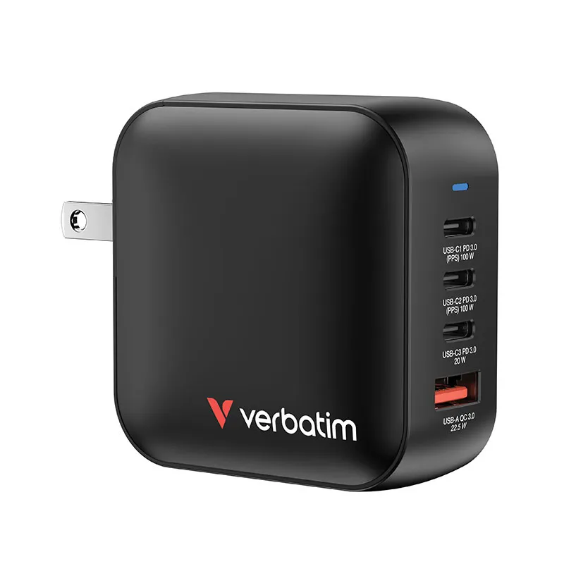 VERBATIM 32231 — VERBATIM, MINI GAN CHARGER 100W 4 POR