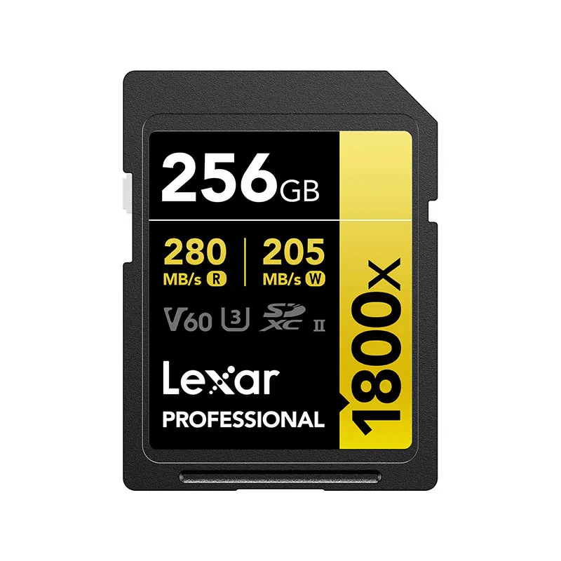 Lexar LSD1800256G-BNNNU — LEXAR PROFESSIONAL SDXC MEMORY CARD, 1800X 256GB, CLASS 10, UHS-II, U3, GOLD SER