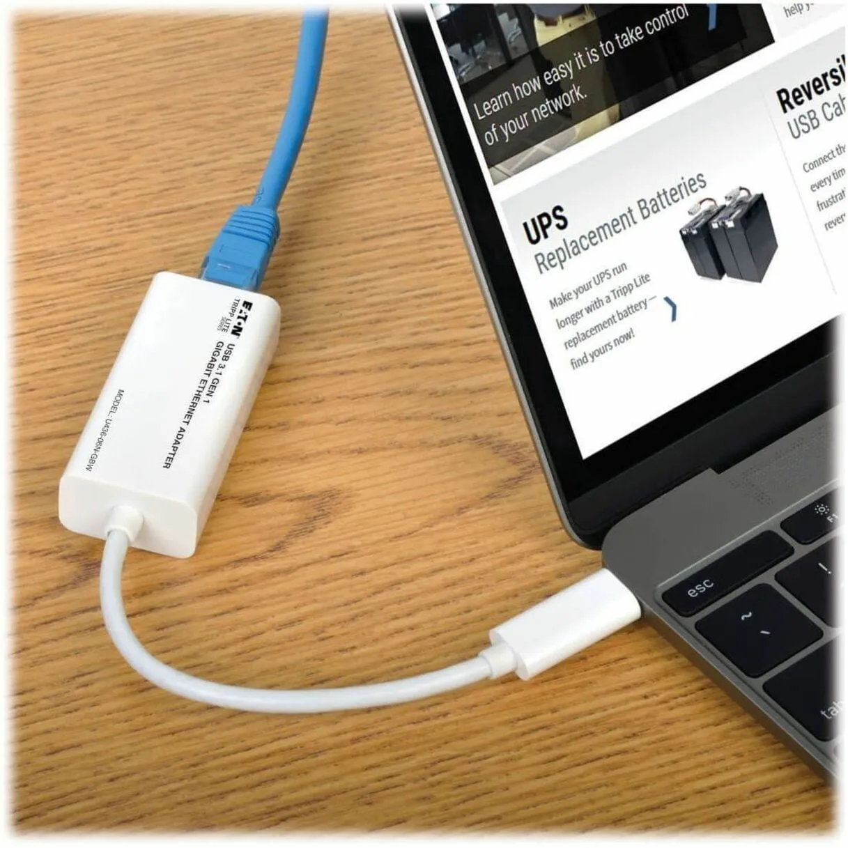 Eaton Tripplite U436-06N-GBW — U436-06N-GBW - EATON TRIPP LITE SERIES USB-C TO GIGABIT NETWORK ADAPTER, THUNDER