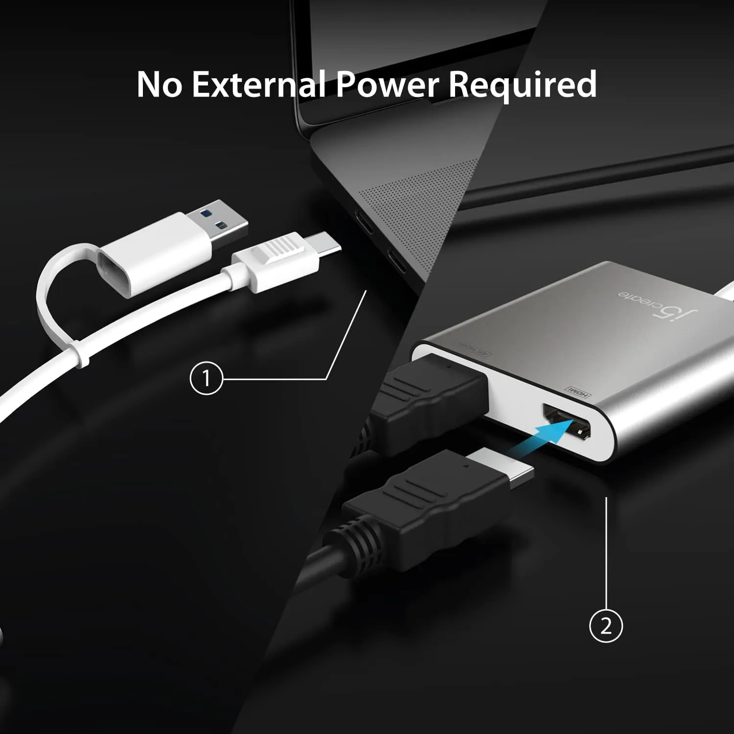 J5 CREATE JCA365 - j5create AC JCA365 USB-C to Dual HDMI Multi-Monitor Adapter 