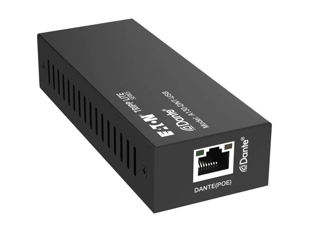 Eaton Tripplite A130-DNT-USB — TRIPP LITE SERIES DANTE 2-CHANNEL USB AUDIO ENCODER/DECODER WITH POE 100M PCM 2.