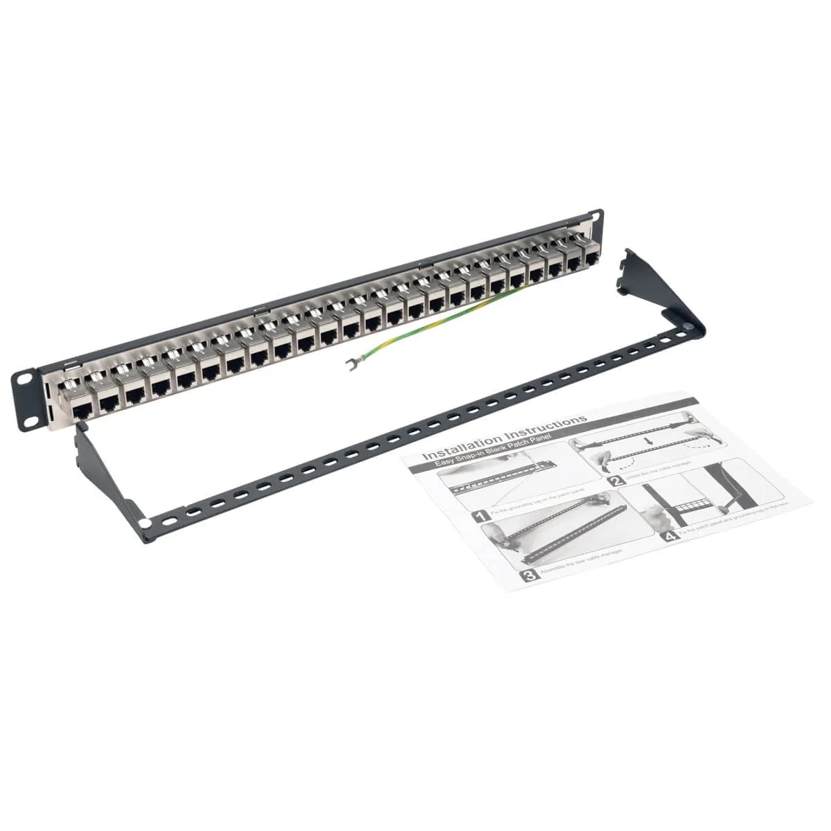Eaton Tripplite N254-024-SH-6A — EATON TRIPP LITE SERIES 24-PORT 1U RACK-MOUNT STP SHIELDED CAT6A FEEDTHROUGH PAT