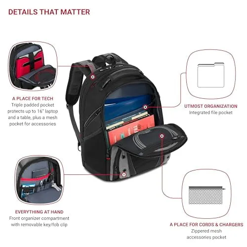 WENGER and SWISSGEAR BY GROUP III 27305140 — WENGER SYNERGY GREY BACKPACK