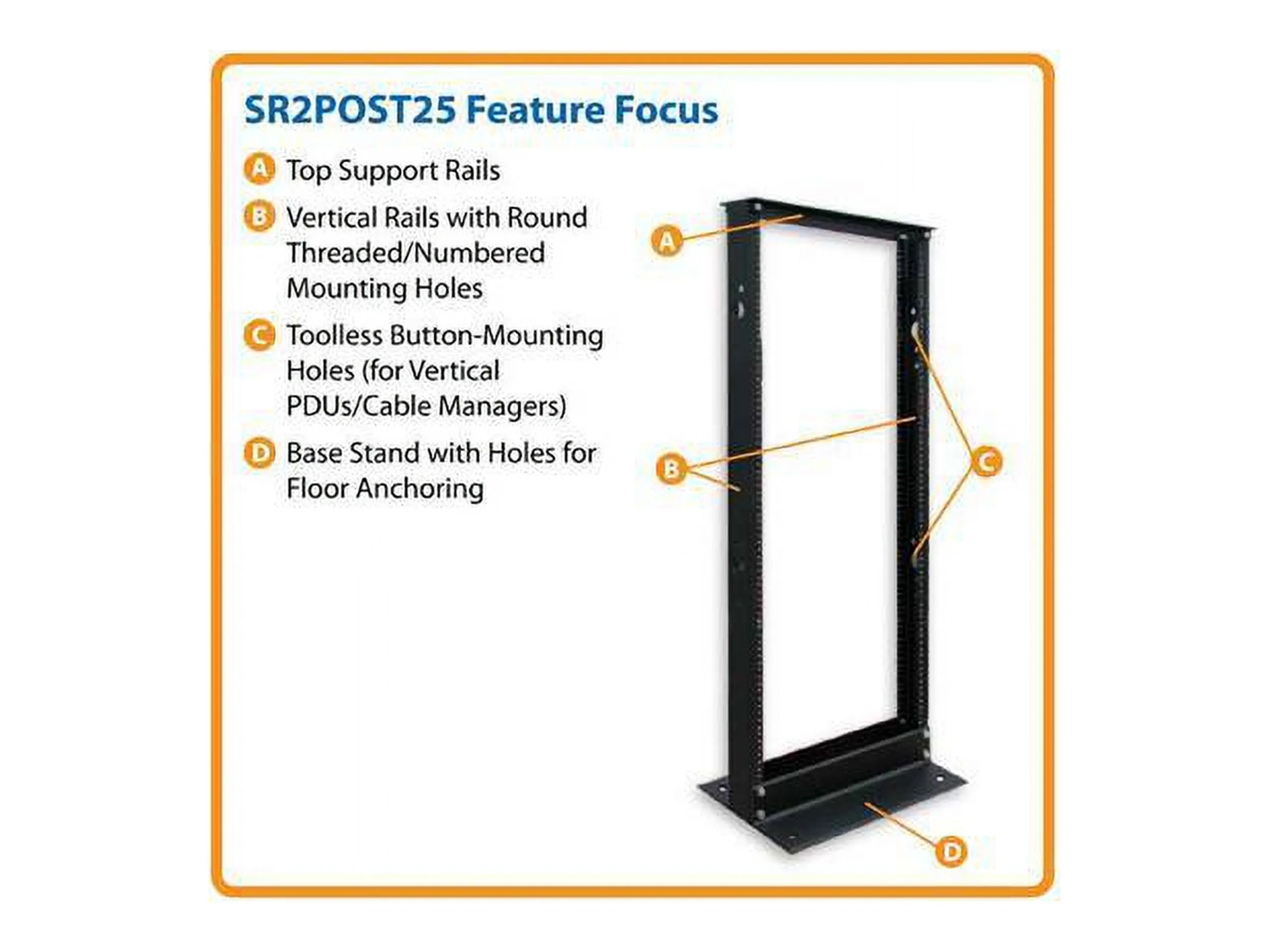 Eaton Tripplite SR2POST25 — EATON TRIPP LITE SERIES 25U SMARTRACK 2-POST OPEN FRAME RACK - ORGANIZE AND SECU