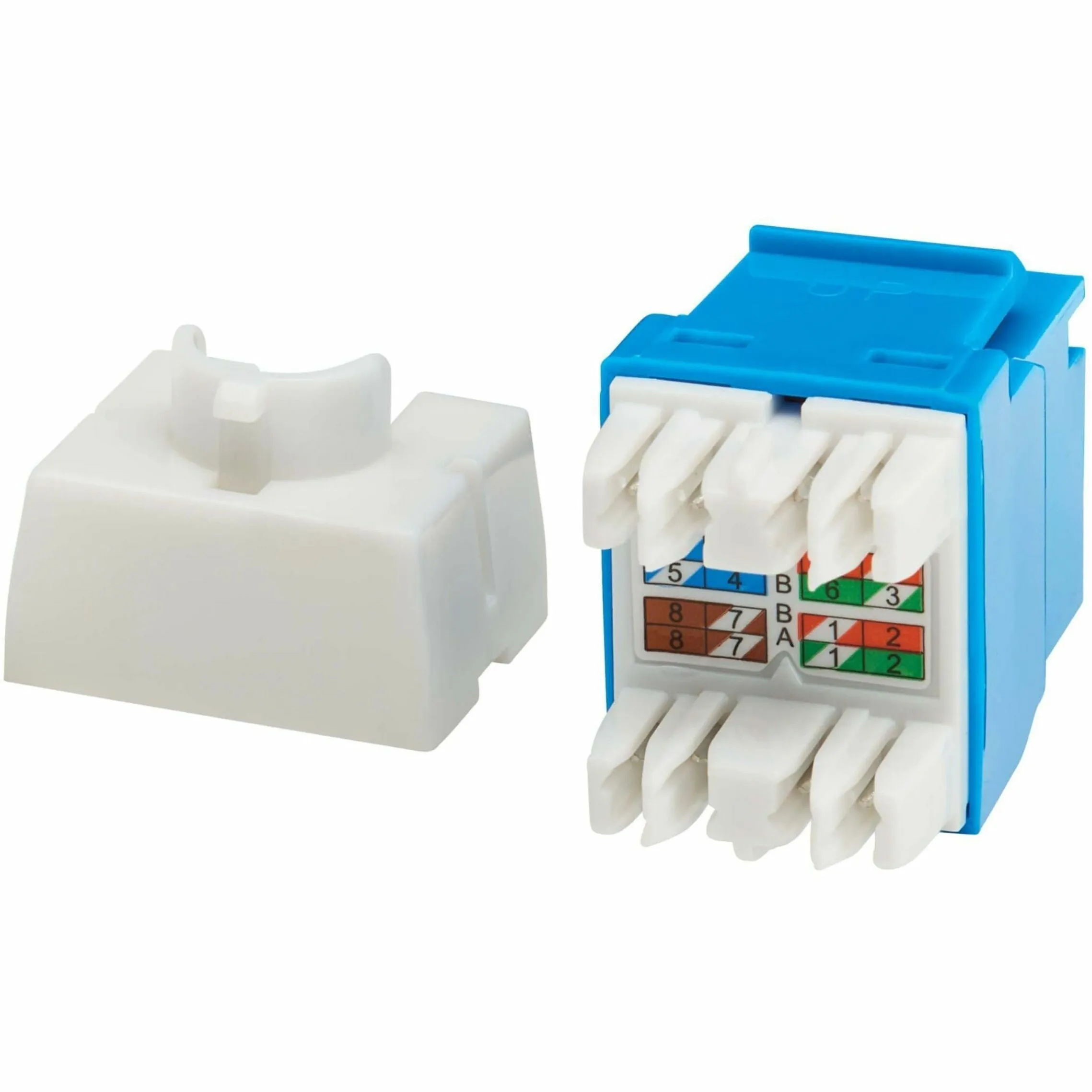 Eaton Tripplite N238-001-BL-6A — EATON TRIPP LITE SERIES CAT6A KEYSTONE JACK - 4PPOE COMPLIANT, 110/KRONE, 568A/B