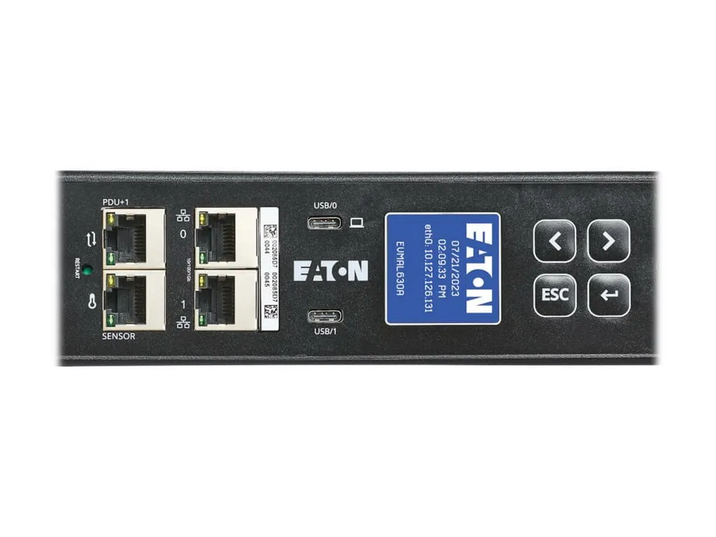 Eaton Tripplite EVMAL630A — EATON SINGLE-PHASE MANAGED RACK PDU G4, 208V, 24 OUTLETS, 24A, 5.8KW, L6-30 INPU