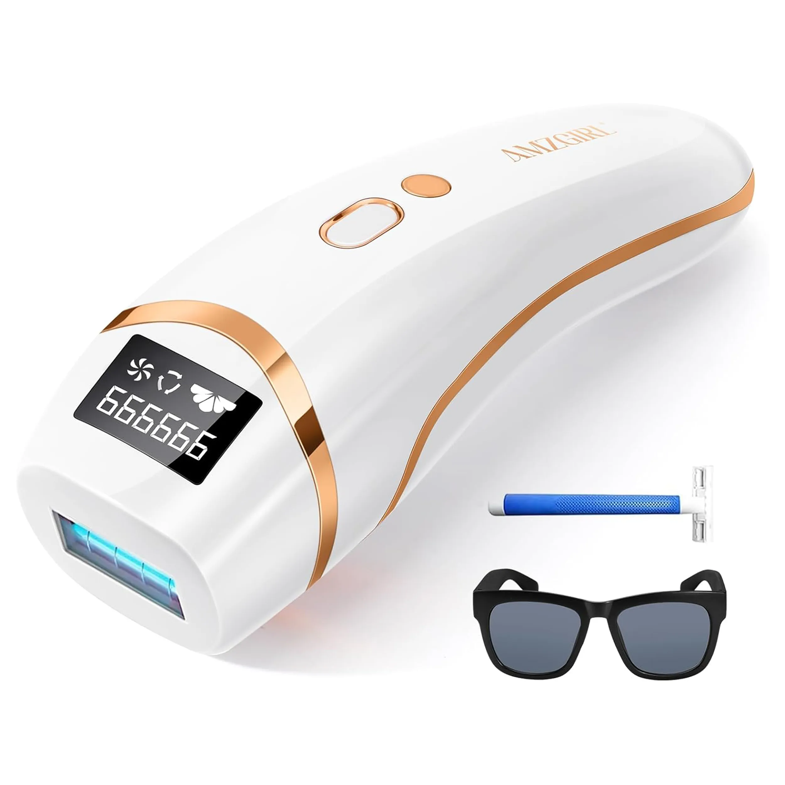 AMZGIRL T17-W — Laser Hair Removal for Women and Men, IPL Hair Removal 999,999 Flashes Permanent Hair Removal Device for Facial Facial Legs Arms Bikini Line Whole Body Use at-Home